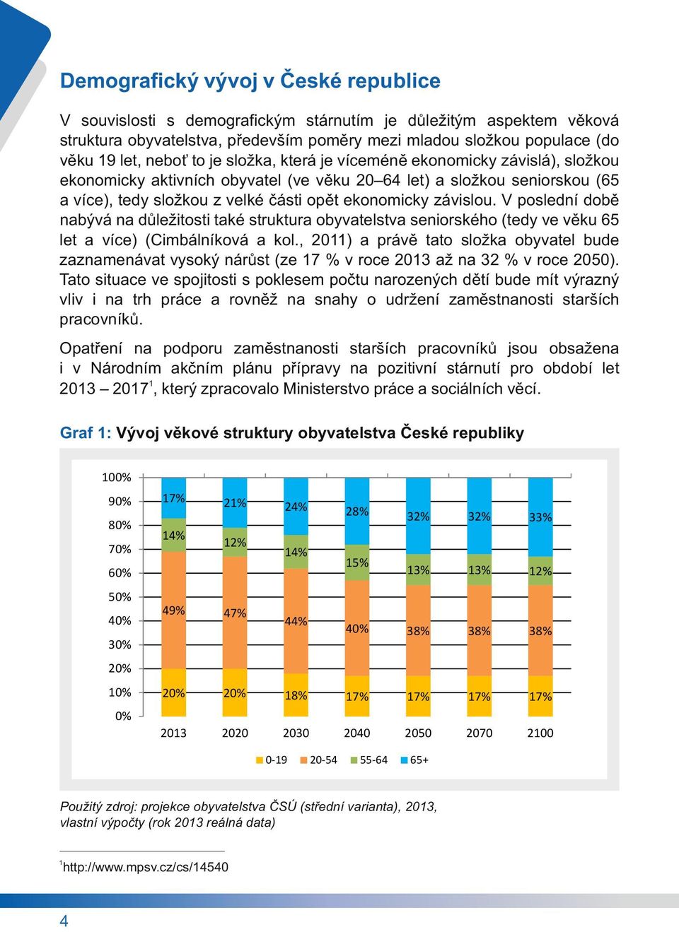 V poslední době nabývá na důležitosti také struktura obyvatelstva seniorského (tedy ve věku 65 let a více) (Cimbálníková a kol.