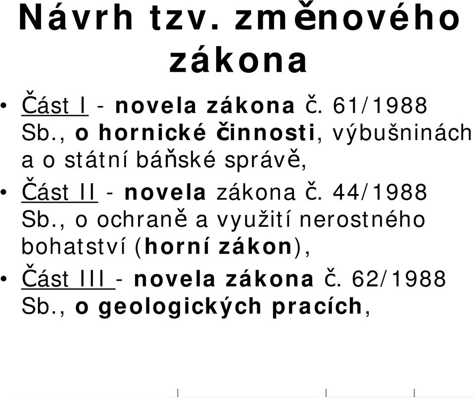 novela zákona č. 44/1988 Sb.