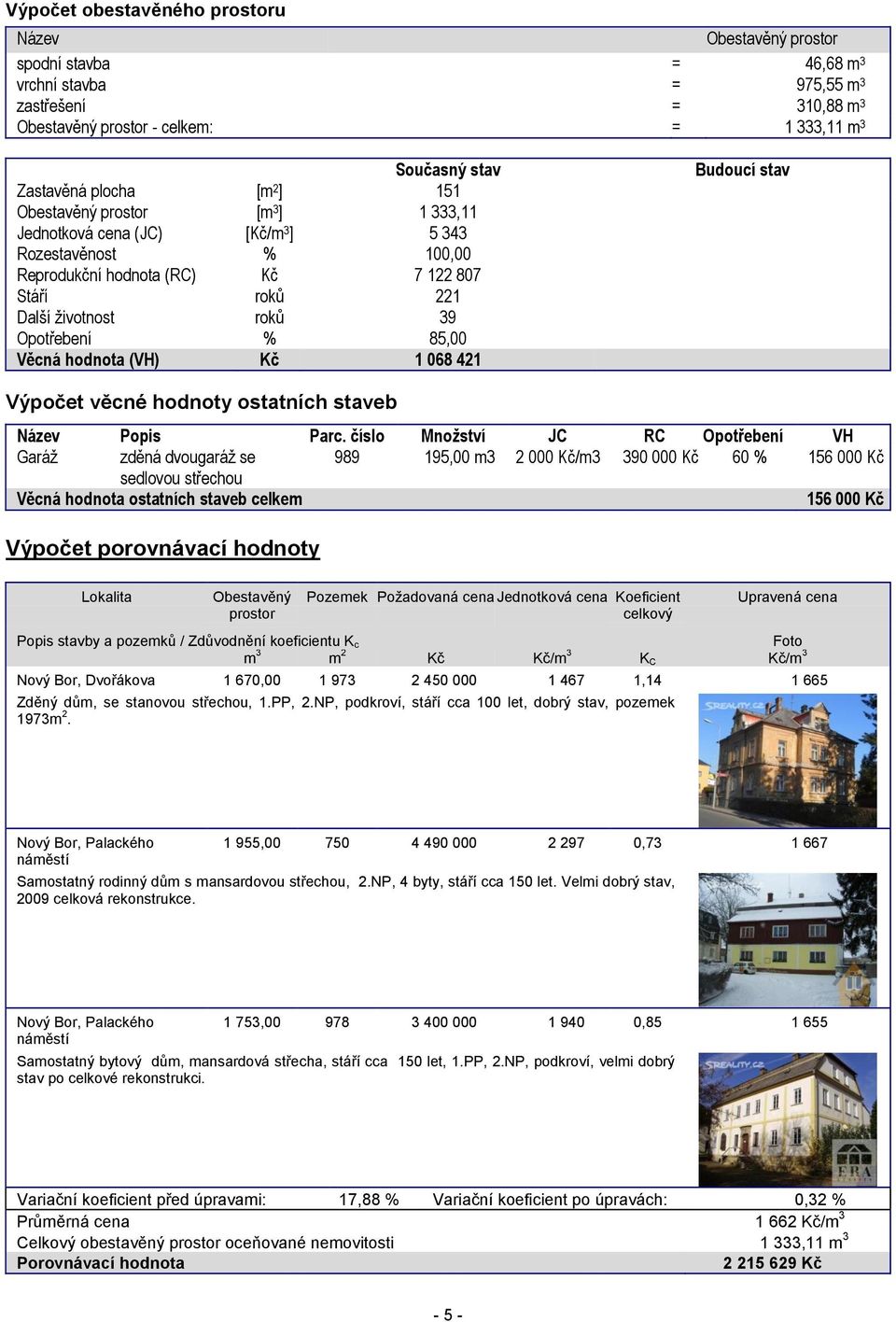 Opotřebení % 85,00 Věcná hodnota (VH) Kč 1 068 421 Budoucí stav Výpočet věcné hodnoty ostatních staveb Název Popis Parc.