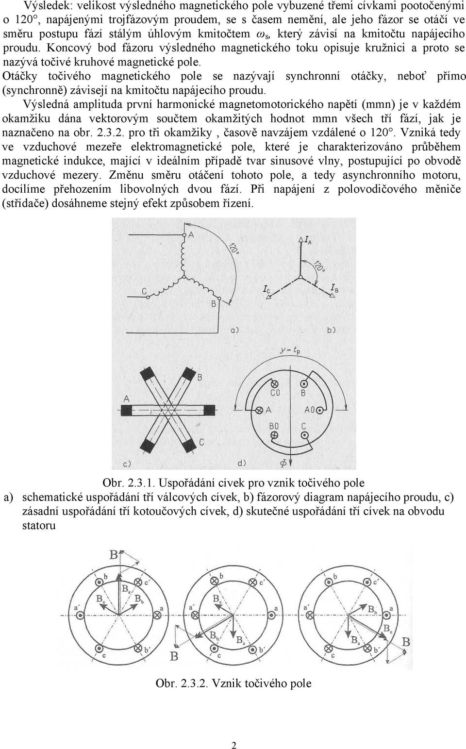 Otáčky točivého magnetického pole se nazývají synchronní otáčky, neboť přímo (synchronně) závisejí na kmitočtu napájecího proudu.