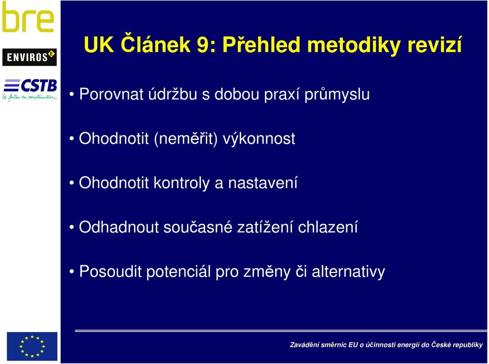 Ohodnotit kontroly a nastavení Odhadnout současné
