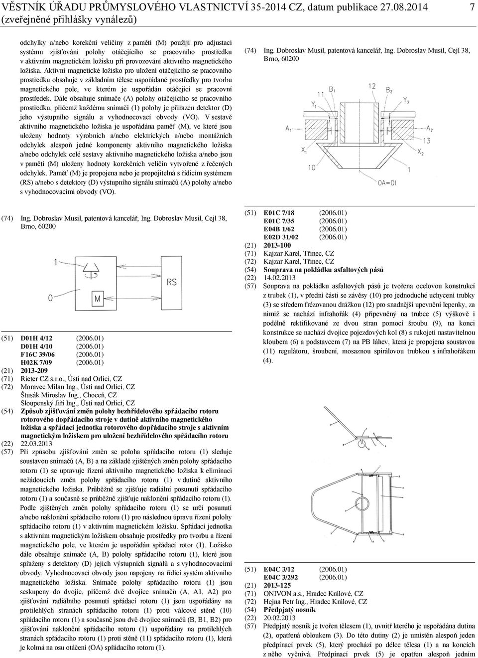 ložisku při provozování aktivního magnetického ložiska.