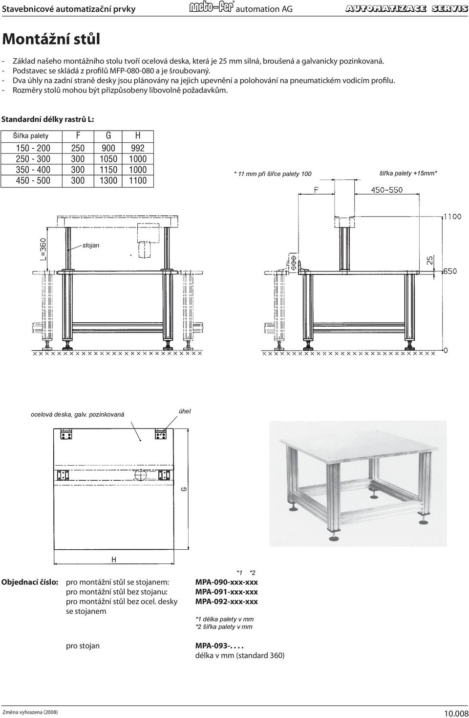 steel pozinkovaná. plate. The Podstavec lower se frame skládá consists z profilů MFP080080 of MFP080080 a je šroubovaný. profiles and is screw assembled.