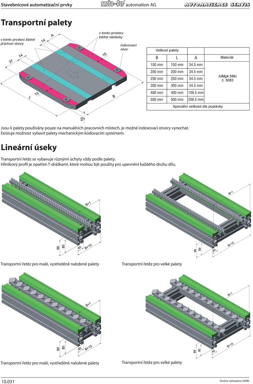 PalletPallet Size Size B B L L A A MadeMade from Aluminum: Materiál from Aluminum: 150 mm150 mm 150 mm 34.5 mm 150 mm 34.5 mm 0 mm0 mm 0 mm 34.5 mm 0 mm 34.5 mm 250 mm250 mm 250 mm 34.5 mm 250 mm 34.