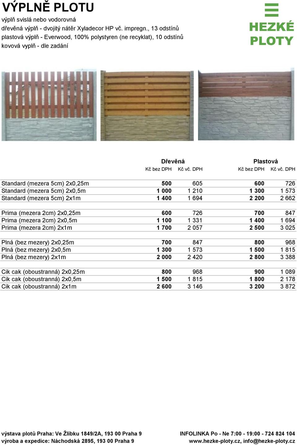 1 000 1 210 1 300 1 573 Standard (mezera 5cm) 2x1m 1 400 1 694 2 200 2 662 Prima (mezera 2cm) 2x0,25m 600 726 700 847 Prima (mezera 2cm) 2x0,5m 1 100 1 331 1 400 1 694 Prima (mezera 2cm) 2x1m 1 700 2