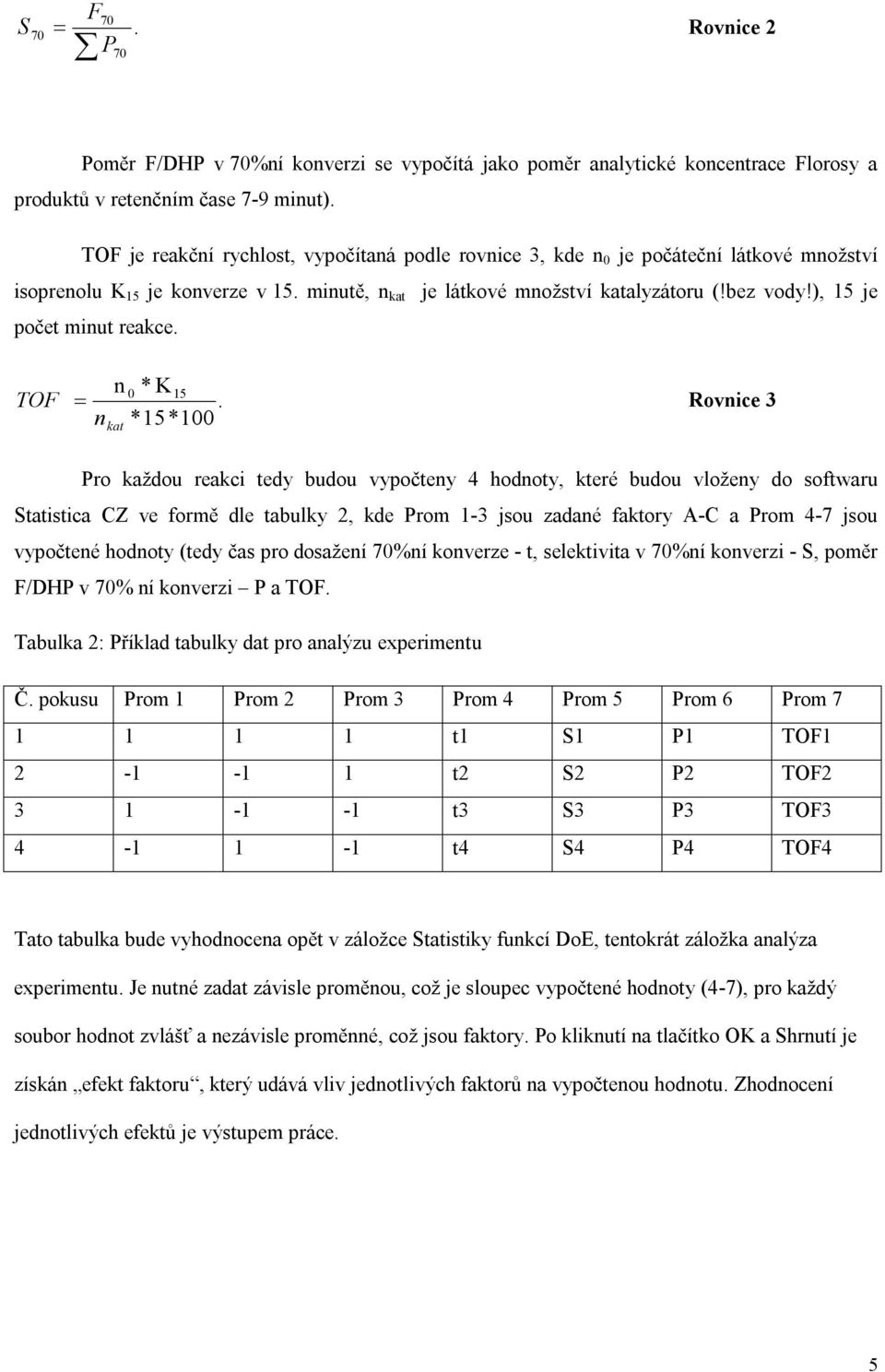 ), 15 je počet minut reakce. n 0 * K15 TOF.