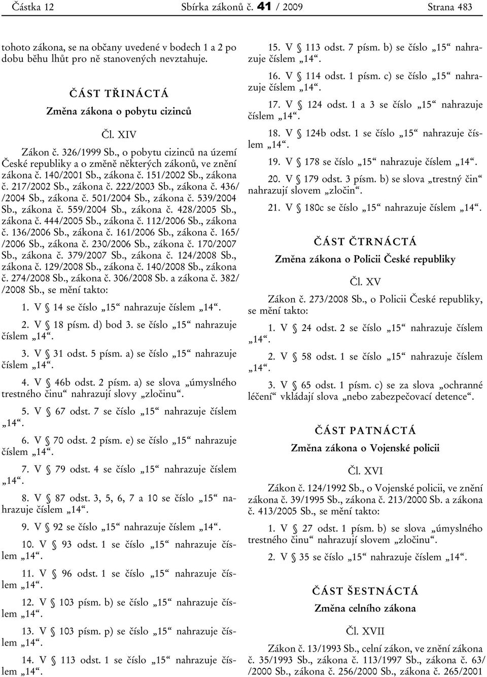 , zákona č. 436/ /2004 Sb., zákona č. 501/2004 Sb., zákona č. 539/2004 Sb., zákona č. 559/2004 Sb., zákona č. 428/2005 Sb., zákona č. 444/2005 Sb., zákona č. 112/2006 Sb., zákona č. 136/2006 Sb.