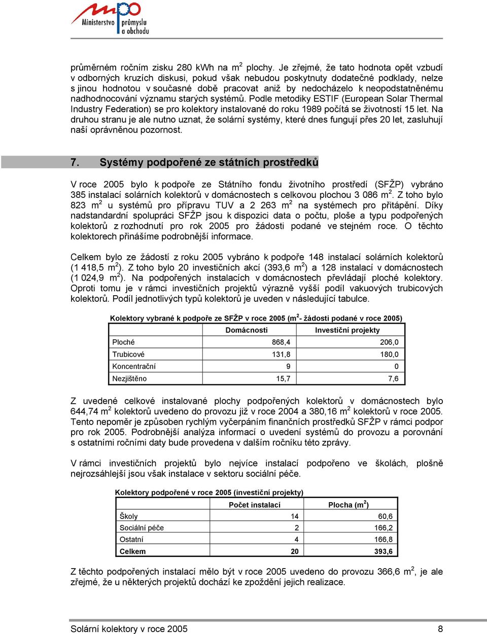 neopodstatněnému nadhodnocování významu starých systémů. Podle metodiky ESTIF (European Solar Thermal Industry Federation) se pro kolektory instalované do roku 1989 počítá se životností 15 let.