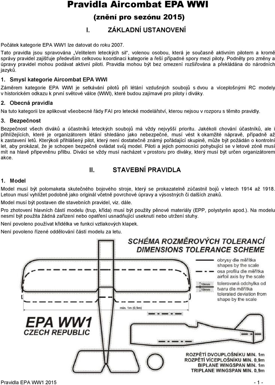 spory mezi piloty. Podněty pro změny a úpravy pravidel mohou podávat aktivní piloti. Pravidla mohou být bez omezení rozšiřována a překládána do národních jazyků. 1.