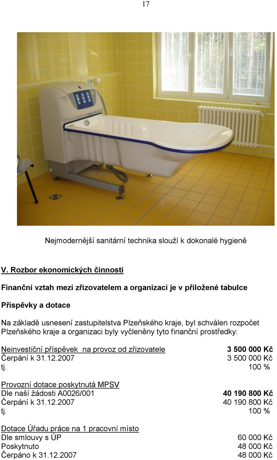 kraje, byl schválen rozpočet Plzeňského kraje a organizaci byly vyčleněny tyto finanční prostředky: Neinvestiční příspěvek na provoz od zřizovatele 3 500 000 Kč