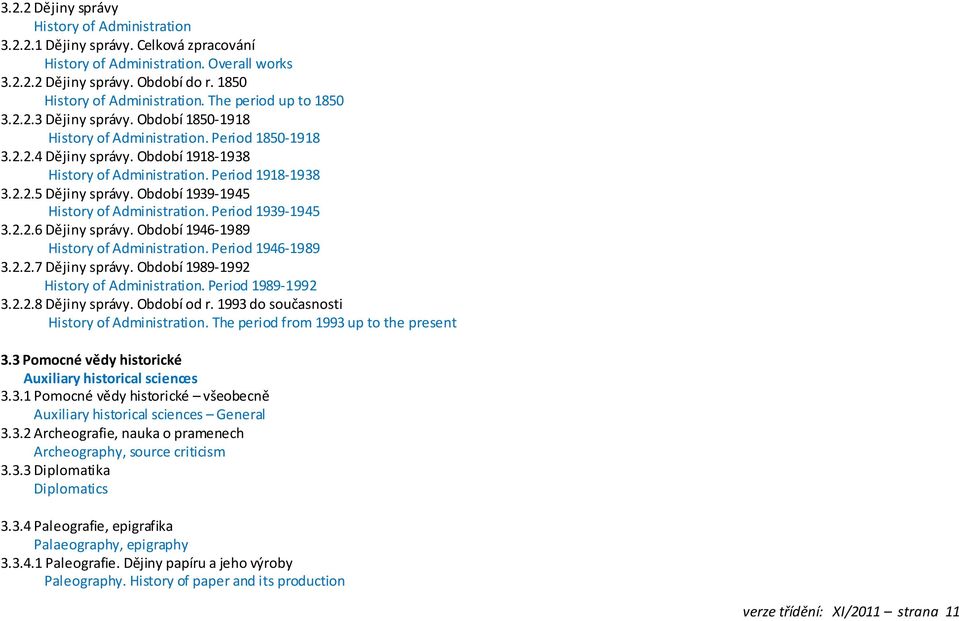 Období 1939-1945 History of Administration. Period 1939-1945 3.2.2.6 Dějiny správy. Období 1946-1989 History of Administration. Period 1946-1989 3.2.2.7 Dějiny správy.