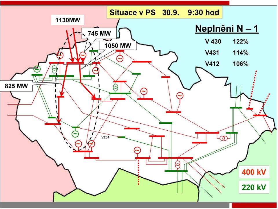 9:30 hod Neplnění N 1 V 430 122%