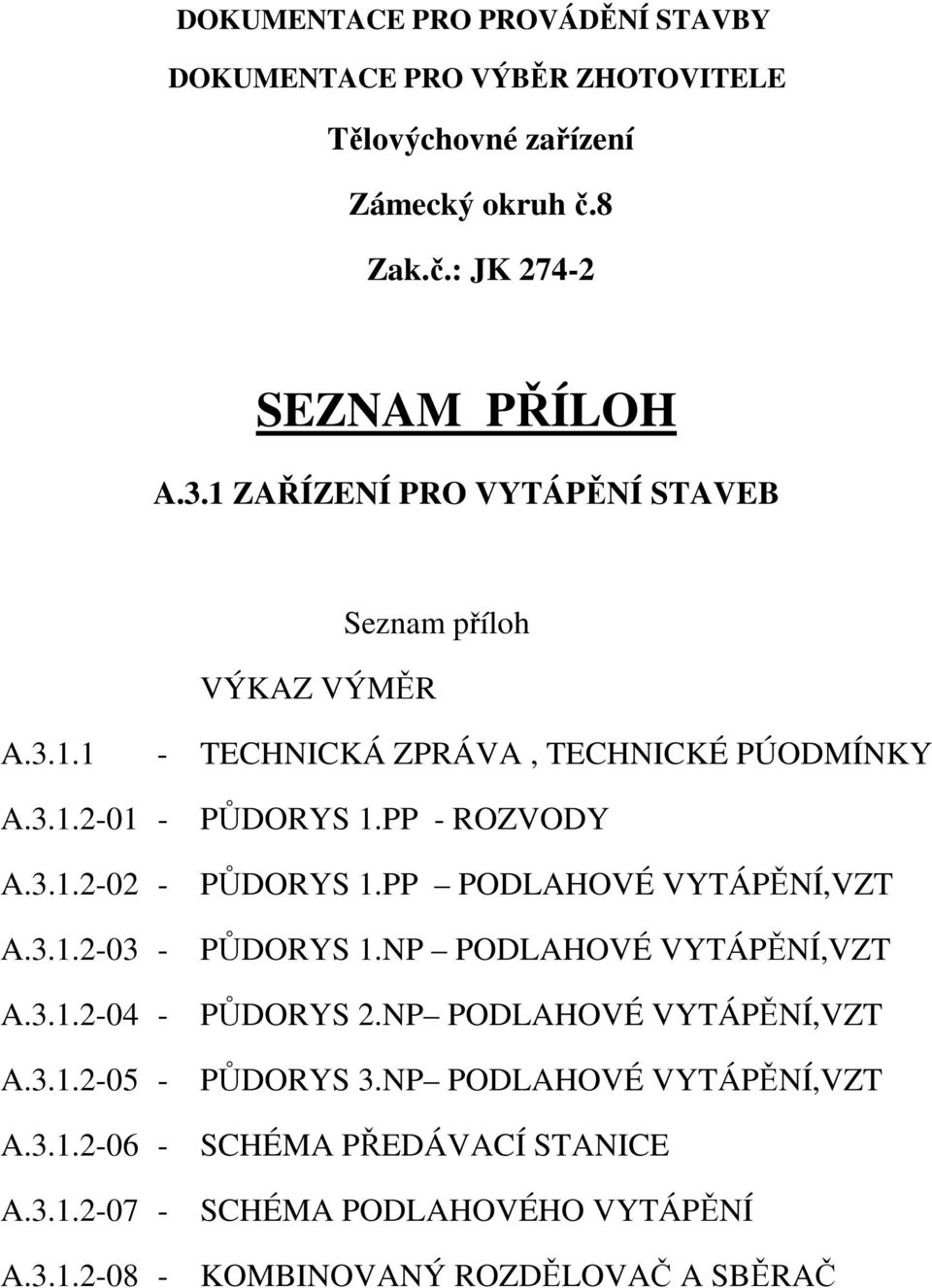 3.1.2-05 - A.3.1.2-06 - A.3.1.2-07 - A.3.1.2-08 - PŮDORYS 1.PP - ROZVODY PŮDORYS 1.PP PODLAHOVÉ VYTÁPĚNÍ,VZT PŮDORYS 1.