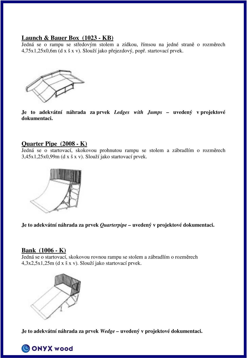 Je to adekvátní náhrada za prvek Ledges with Jumps uvedený v projektové Quarter Pipe (2008 - K) Jedná se o startovací, skokovou prohnutou rampu se stolem a zábradlím o