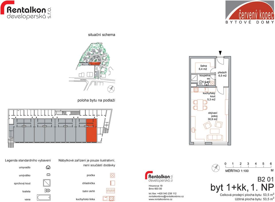 bytu: 53,5 m 2