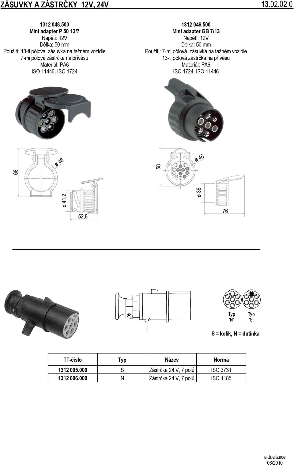 přívěsu Materiál: PA6 ISO 11446, ISO 1724 1312 049.