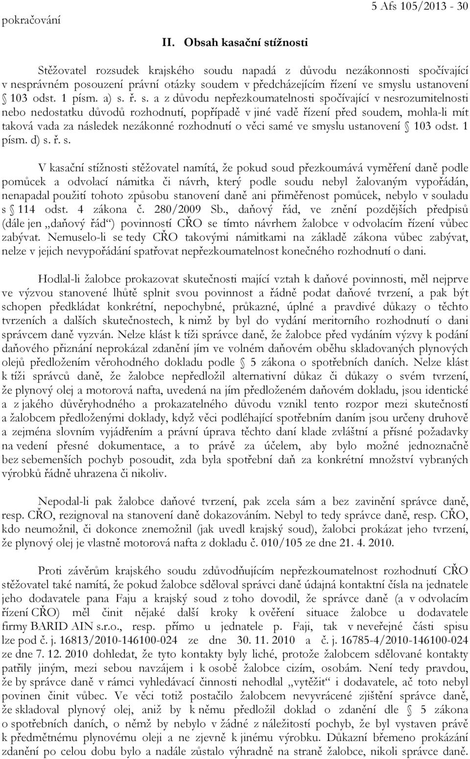ustanovení 103 odst. 1 písm. a) s.