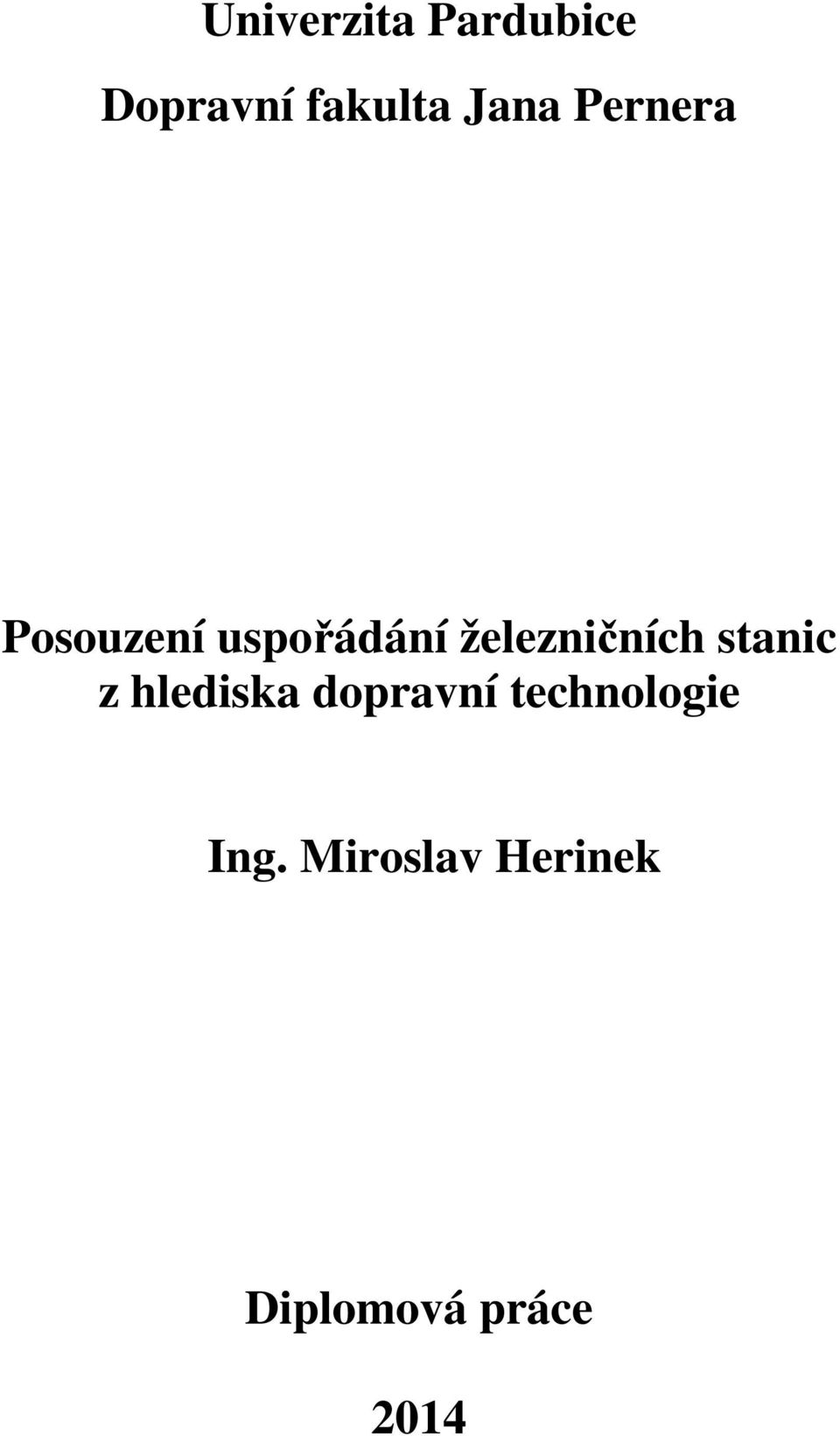 železničních stanic z hlediska dopravní