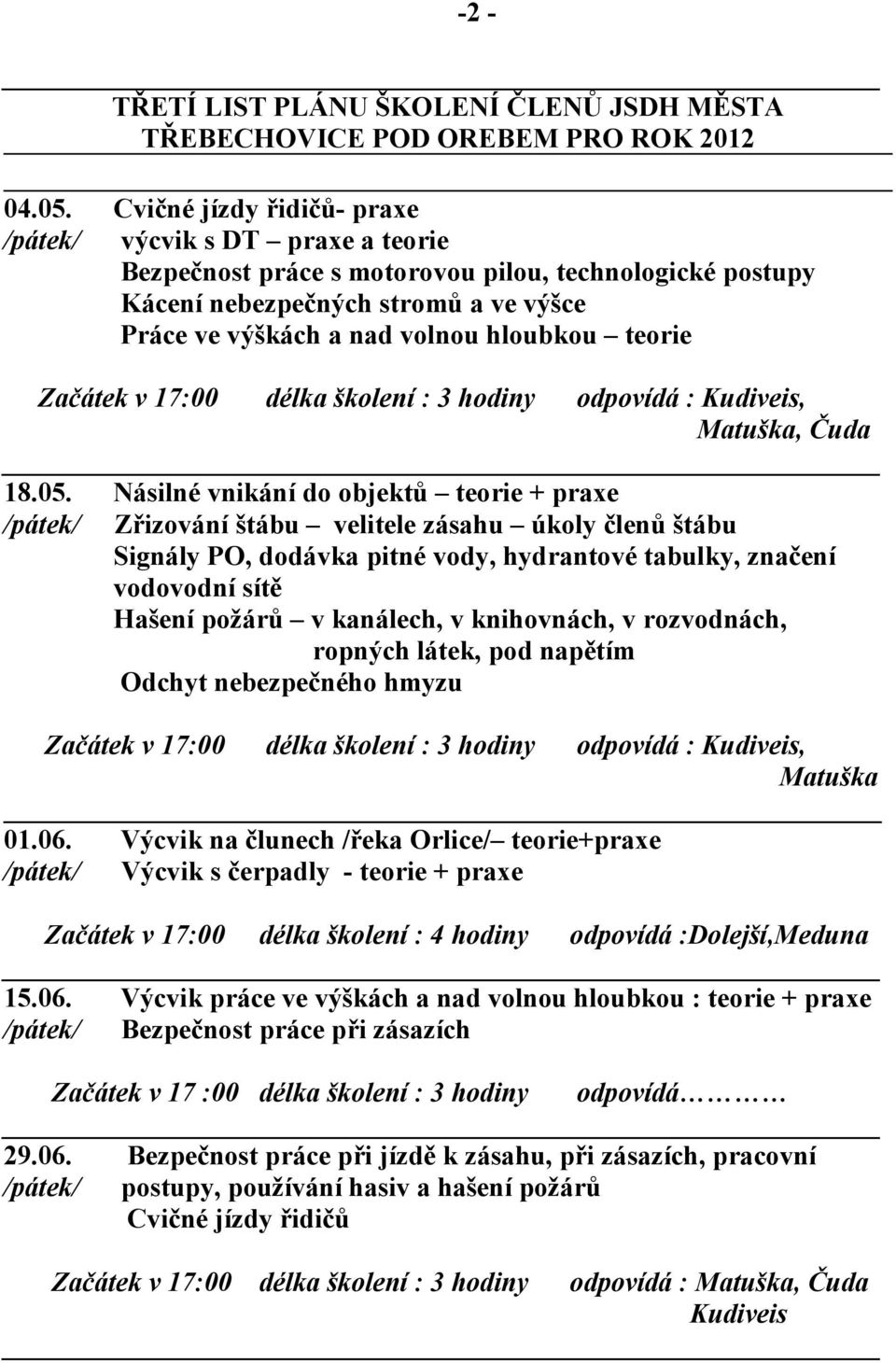 teorie Začátek v 17:00 délka školení : 3 hodiny odpovídá : Kudiveis,, Čuda 18.05.