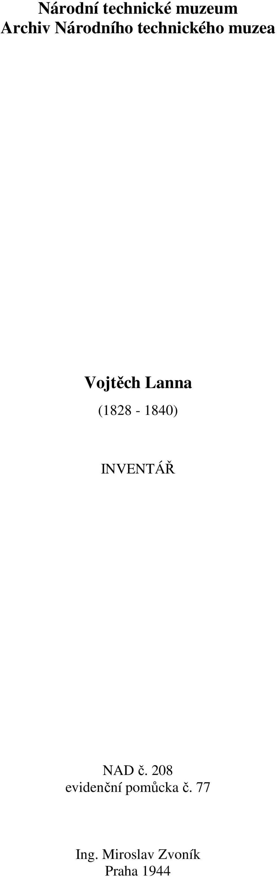 Lanna (1828-1840) INVENTÁŘ NAD č.