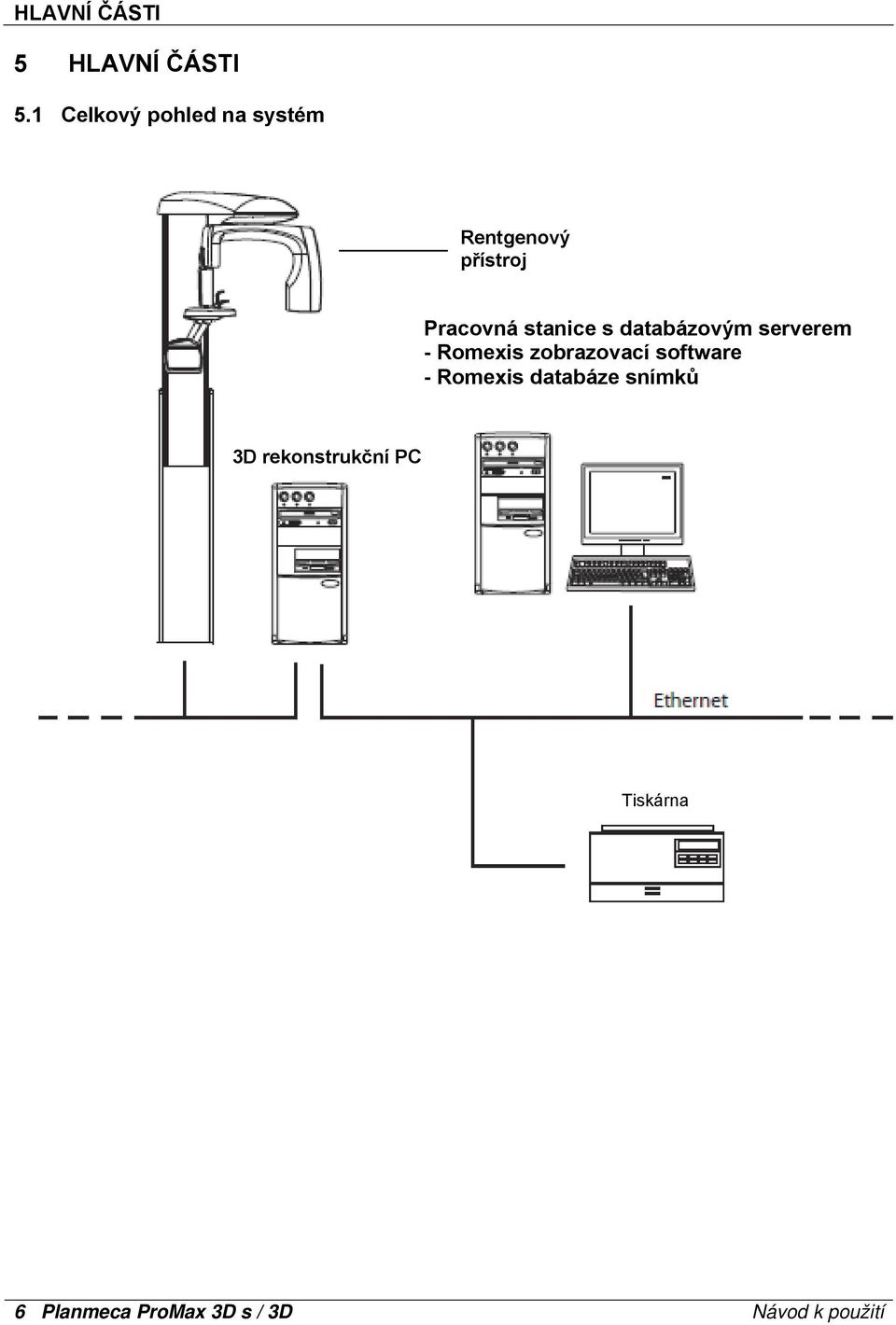 stanice s databázovým serverem - Romexis zobrazovací software