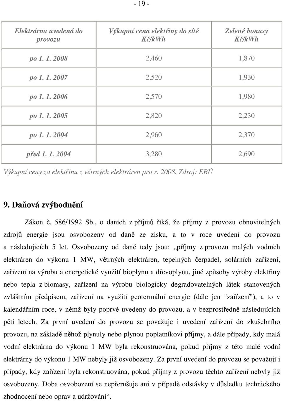 , o daních z příjmů říká, že příjmy z provozu obnovitelných zdrojů energie jsou osvobozeny od daně ze zisku, a to v roce uvedení do provozu a následujících 5 let.