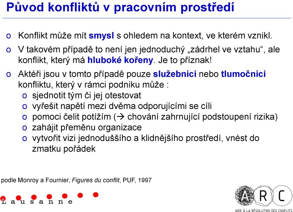 Aktéři jsu v tmt případě puze služebníci neb tlumčníci knfliktu, který v rámci pdniku může : sjedntit tým či jej testvat vyřešit napětí mezi