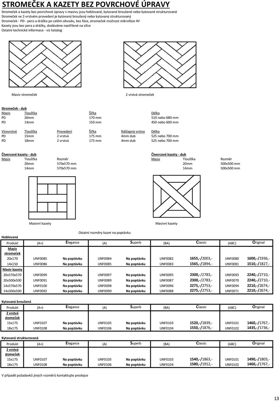 technické informace - viz katalog stromeček stromeček Stromeček - dub Tloušťka Šířka Délka PD 20mm 170 mm 510 nebo 680 mm PD 14mm 150 mm 450 nebo 600 mm PD 15mm 175 mm 4mm dub 525 nebo 700 mm PD 18mm