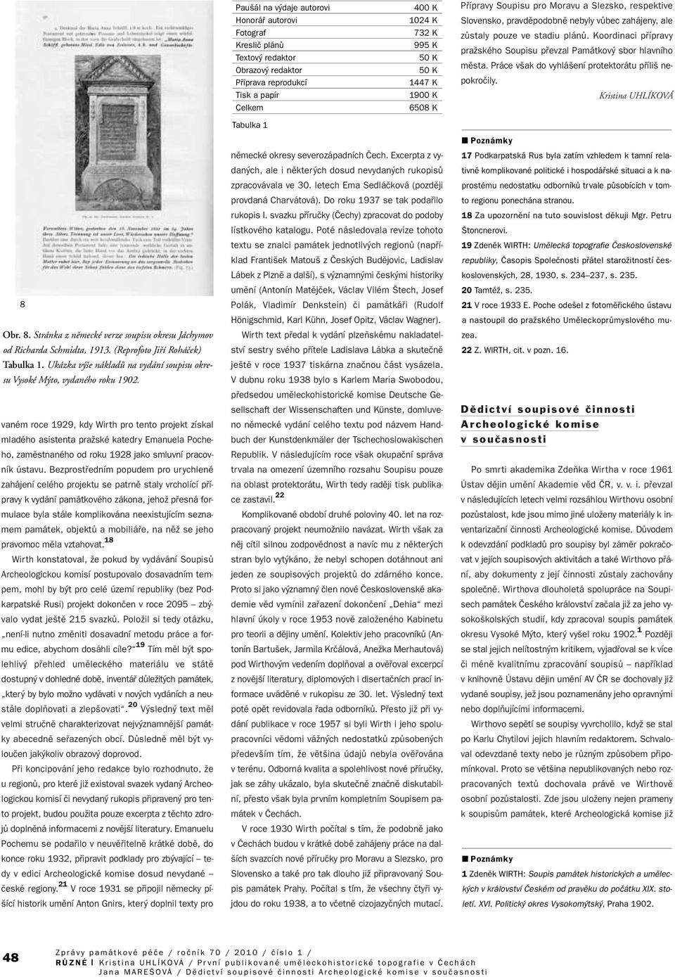 Koordinaci pfiípravy praïského Soupisu pfievzal Památkov sbor hlavního mûsta. Práce v ak do vyhlá ení protektorátu pfiíli nepokroãily. Kristina UHLÍKOVÁ 8 