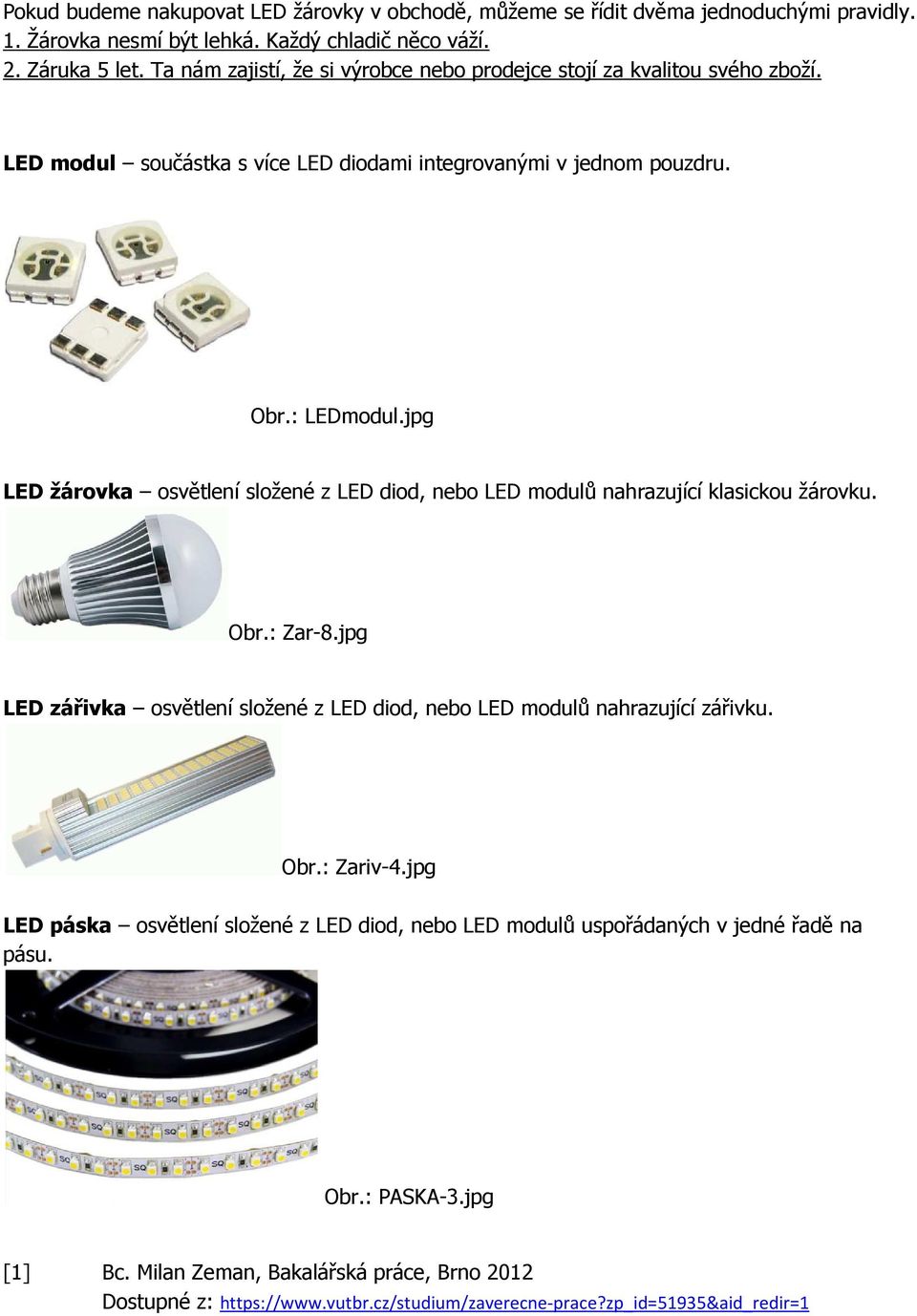 LED žárovka 2 W. Cena, účinnost a životnost - PDF Stažení zdarma