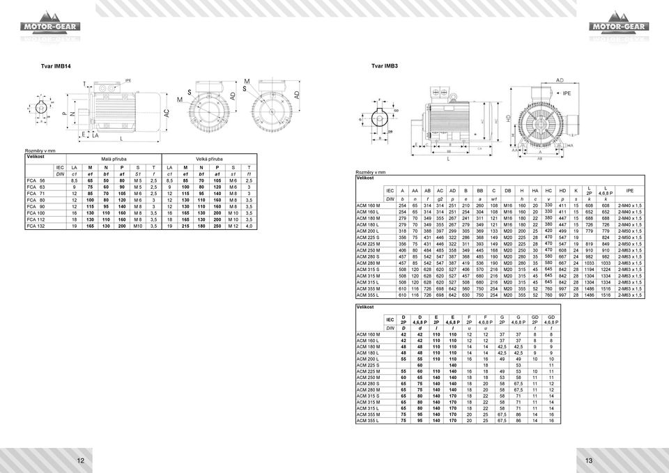 130 200 M 10 3,5 FCA 112 18 130 110 160 M 8 3,5 18 165 130 200 M 10 3,5 FCA 132 19 165 130 200 M10 3,5 19 215 180 250 M 12 4,0 L L IEC A AA AB AC AD B BB C DB H HA HC HD K IPE DIN b n f g2 p e a w1 h