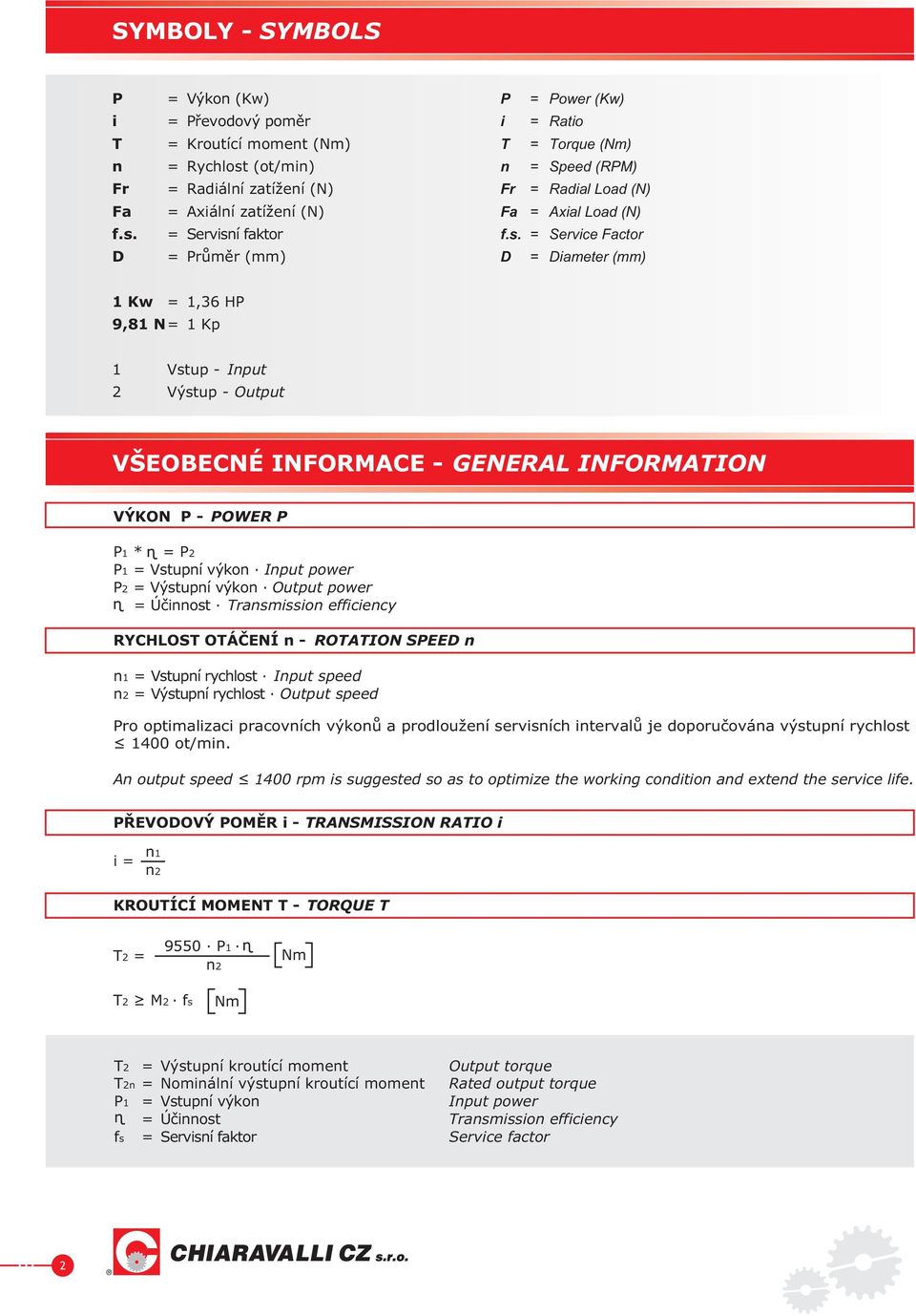 Speed (RPM) Fr = Radial Load (N) Fa = Axial Load (N) f.s.