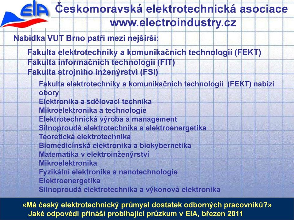 Elektrotechnická výroba a management Silnoproudá elektrotechnika a elektroenergetika Teoretická elektrotechnika Biomedicínská elektronika a biokybernetika
