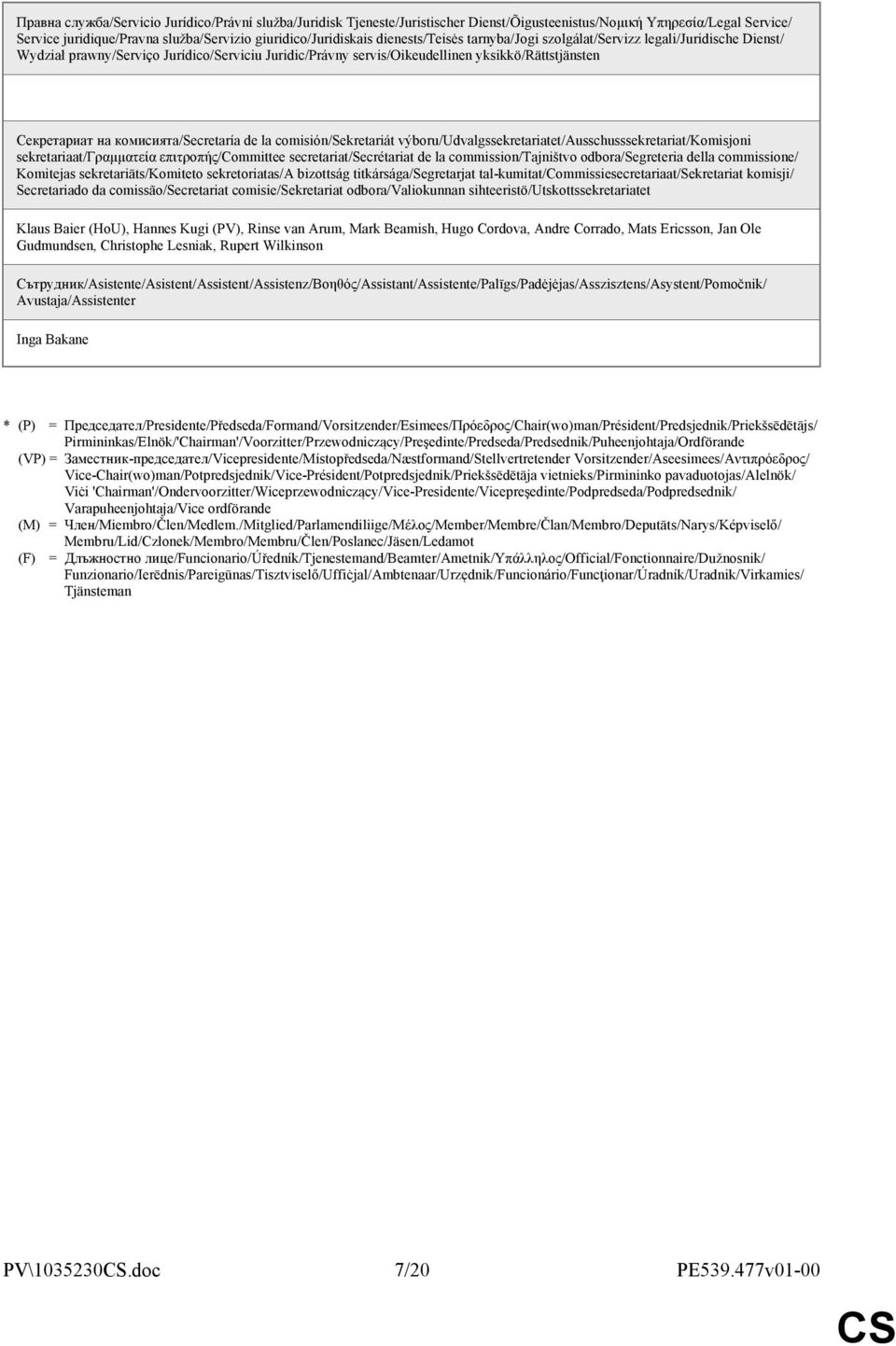 комисията/secretaría de la comisión/sekretariát výboru/udvalgssekretariatet/ausschusssekretariat/komisjoni sekretariaat/γραμματεία επιτροπής/committee secretariat/secrétariat de la