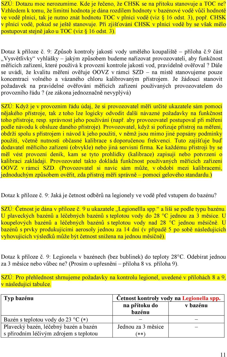 CHSK v plnící vodě, pokud se ještě stanovuje. Při zjišťování CHSK v plnící vodě by se však mělo postupovat stejně jako u TOC (viz 16 odst. 3). Dotaz k příloze č.