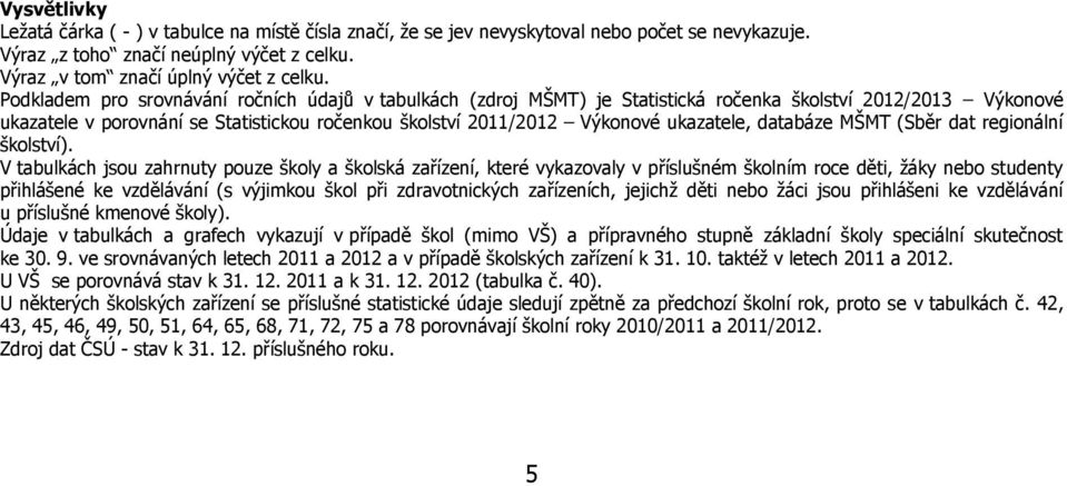 ukazatele, databáze MŠMT (Sběr dat regionální školství).