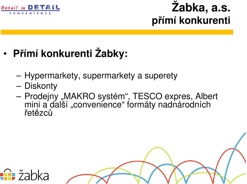 Prodejny MAKRO systém, TESCO expres, Albert