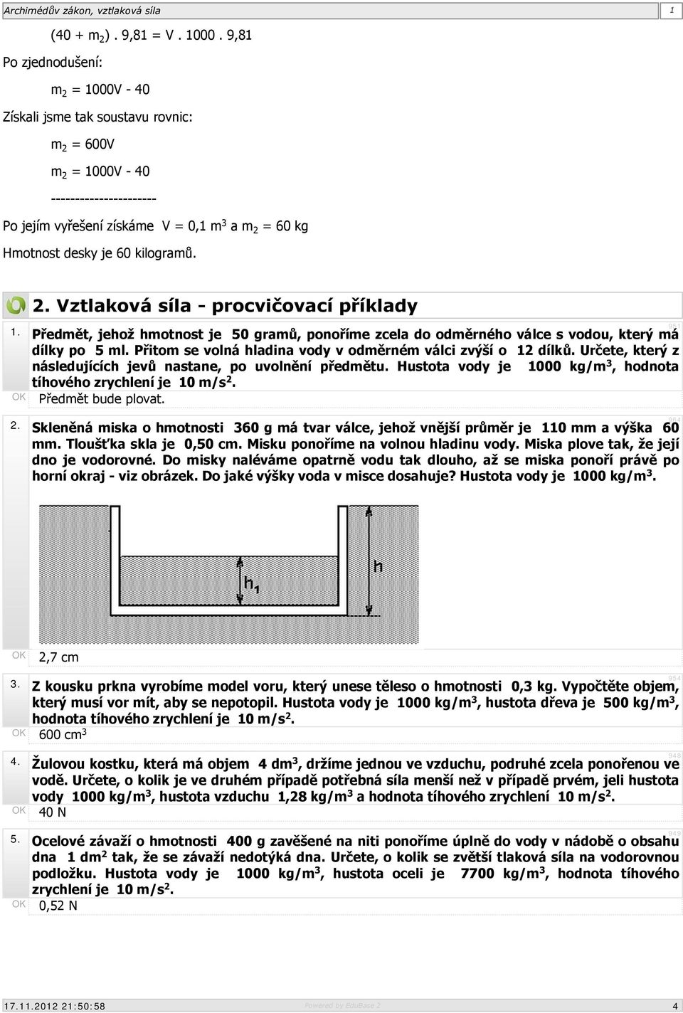 Archimédův zákon, vztlaková síla - PDF Stažení zdarma