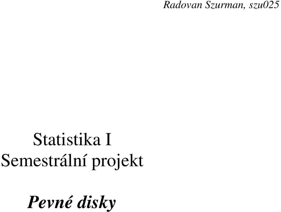 Statistika I