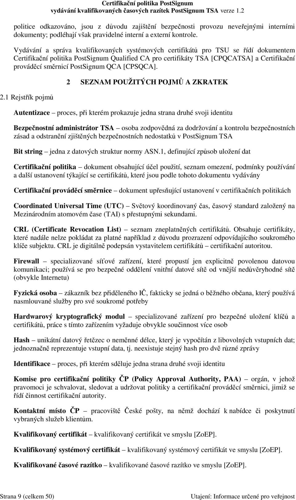 PostSignum QCA [CPSQCA]. 2.