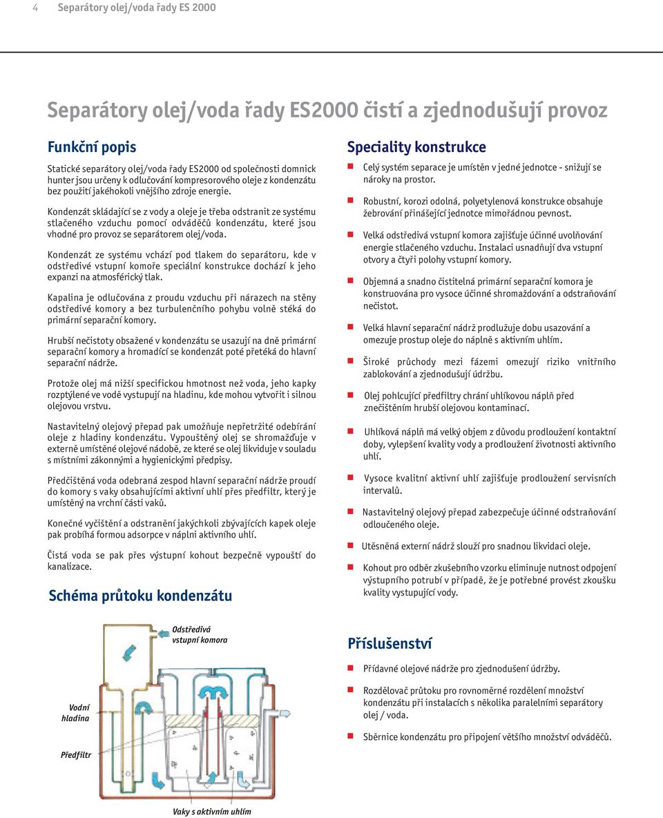 Kondenzát skládající se z vody a oleje je třeba odstranit ze systému stlačeného vzduchu pomocí odváděčů kondenzátu, které jsou vhodné pro provoz se separátorem olej/voda.