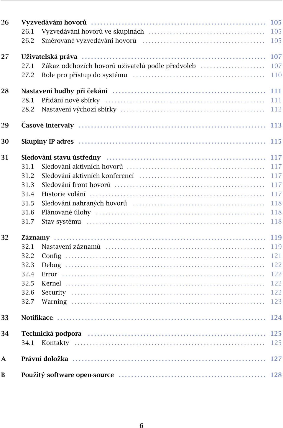 .......................................... 110 28 Nastavení hudby při čekání.................................................. 111 28.1 Přidání nové sbírky.................................................... 111 28.2 Nastavení výchozí sbírky.