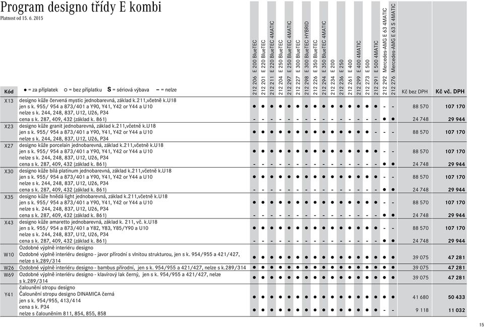 861) - - - - - - - - - - - - - - - 24 748 29 944 X23 designo kůže granit jednobarevná, základ k.211,včetně k.u18 jen s k.