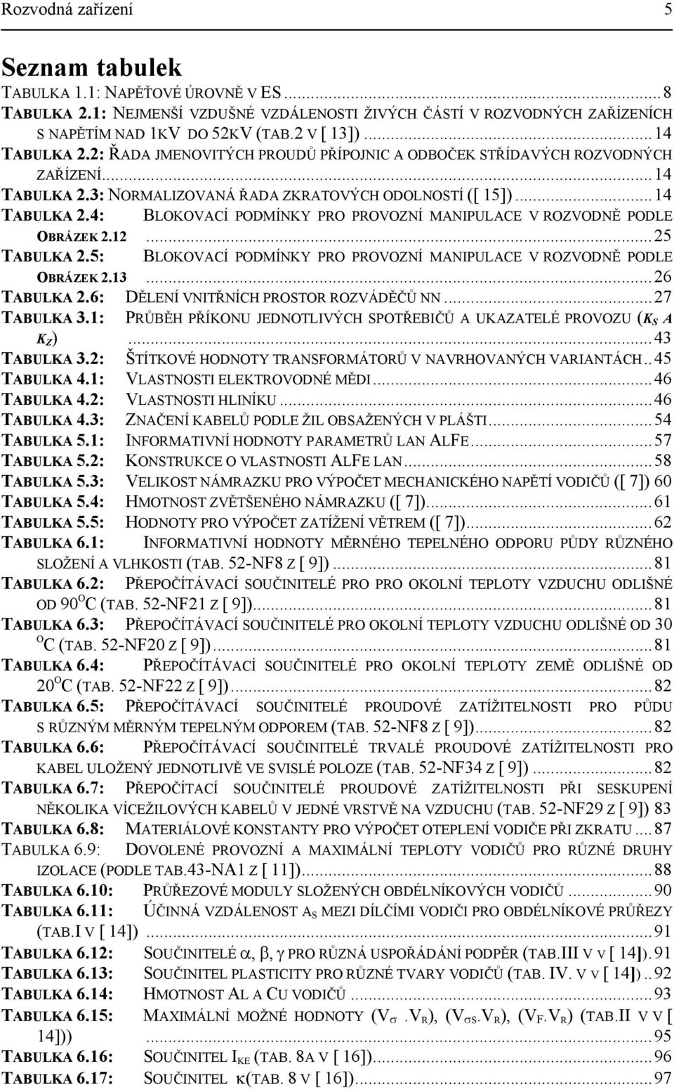 OBRÁZEK 5 TABULKA 5: BLOKOVACÍ PODMÍNKY PRO PROVOZNÍ MANIPULACE V ROZVODNĚ PODLE OBRÁZEK 3 6 TABULKA 6: DĚLENÍ VNITŘNÍC PROSTOR ROZVÁDĚČŮ NN 7 TABULKA 3: PRŮBĚ PŘÍKONU JEDNOTLIVÝC SPOTŘEBIČŮ A