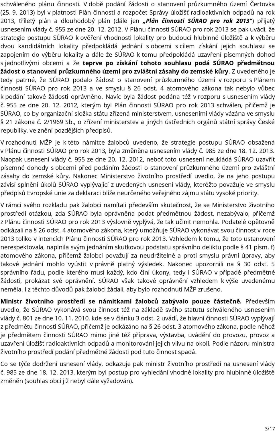955 ze dne 20. 12. 2012.