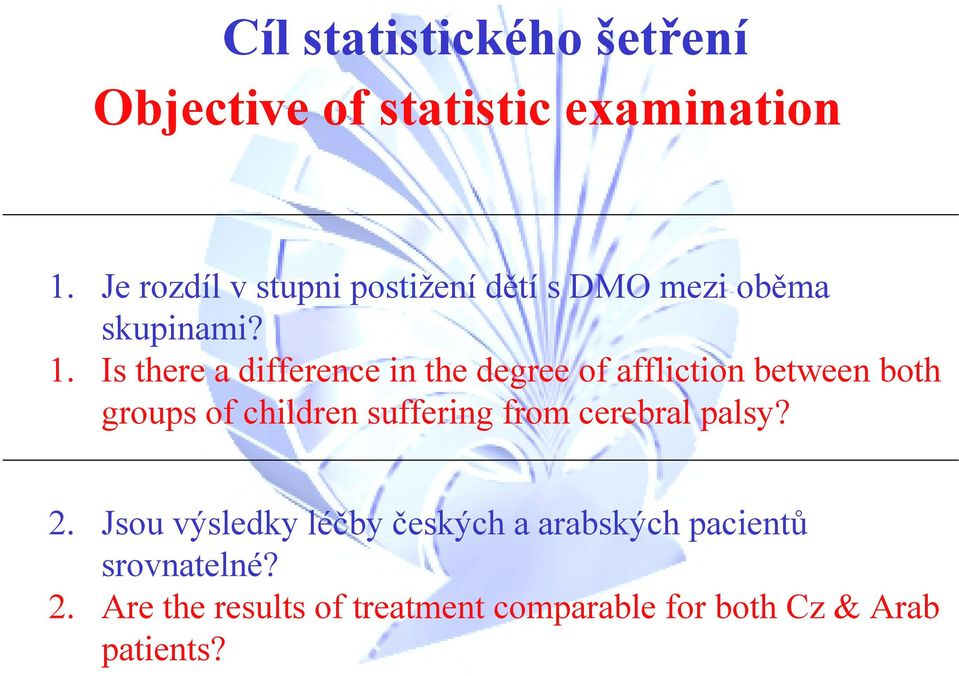 Is there a difference in the degree of affliction between both groups of children suffering