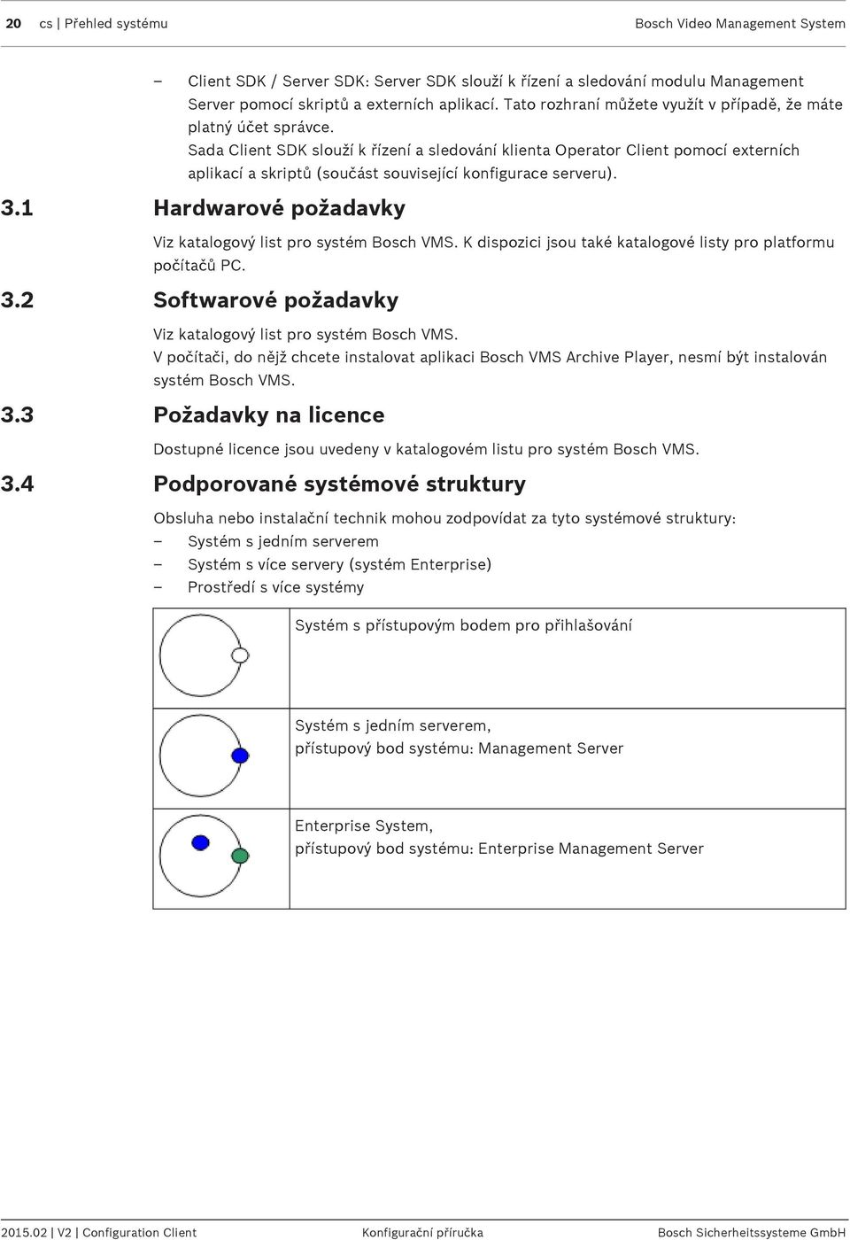 Sada Client SDK slouží k řízení a sledování klienta Operator Client pomocí externích aplikací a skriptů (součást související konfigurace serveru). 3.