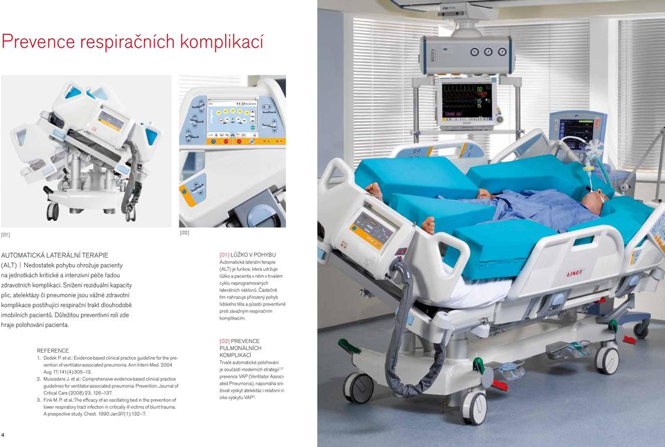 Důležitou preventivní roli zde hraje polohování pacienta. REFERENCE 1. Dodek P. et al.: Evidence-based clinical practice guideline for the prevention of ventilator-associated pneumonia.