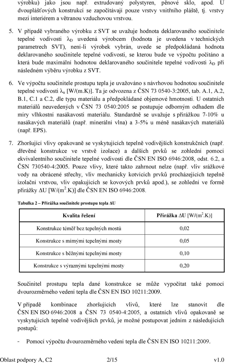 uvede se předpokládaná hodnota deklarovaného součinitele tepelné vodivosti, se kterou bude ve výpočtu počítáno a která bude maximální hodnotou deklarovaného součinitele tepelné vodivosti λ D při