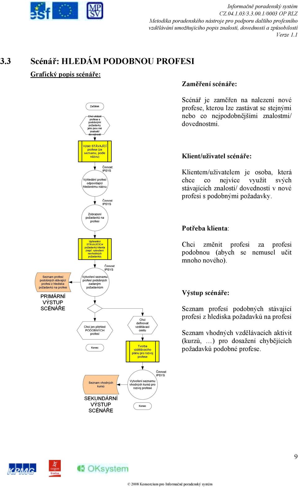 Klient/uživatel scénáře: Klientem/uživatelem je osoba, která chce co nejvíce využít svých stávajících znalostí/ dovedností v nové profesi s podobnými požadavky.